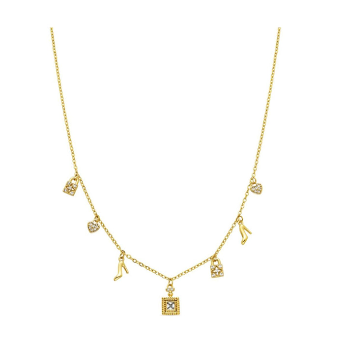 Collar con Circonita Brillante acabado oro 18k