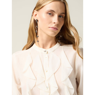 Oltre - Camicia con volant - Bianco