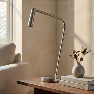 Ledsc4 LedsC4 - Lámpara de Sobremesa Interior LED Eficiente, Níquel Satinado, 121lm, 2700K, Diseño Moderno y Duradero, Serie Gamma
