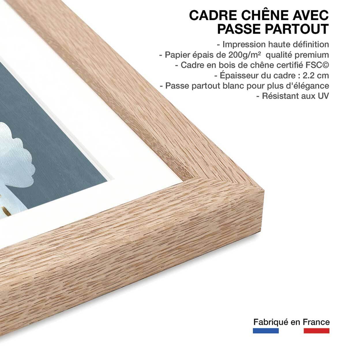 Affiche enfant coco lapin  Affiche + cadre en bois - Chêne