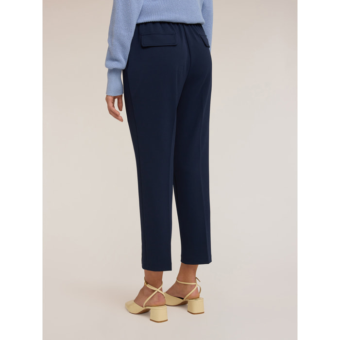 Motivi - Pantaloni regular in tessuto crêpe - Blu