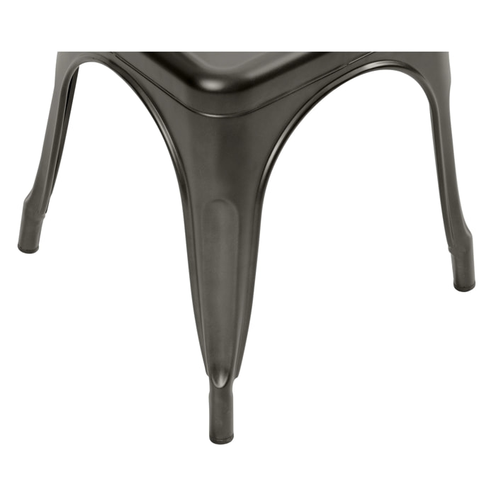 Lot de 2 chaises en métal gris - Indus