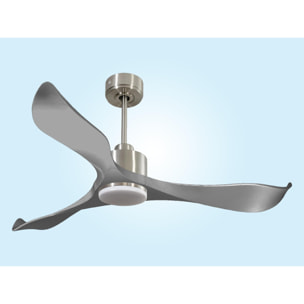 Ventilador de techo Reversible Termostato Dimable Wifi Motor DC Techos Inclinados Mando a Distancia Luz tres tonos Memoria TrawanganD132C03LED65040 PURLINE