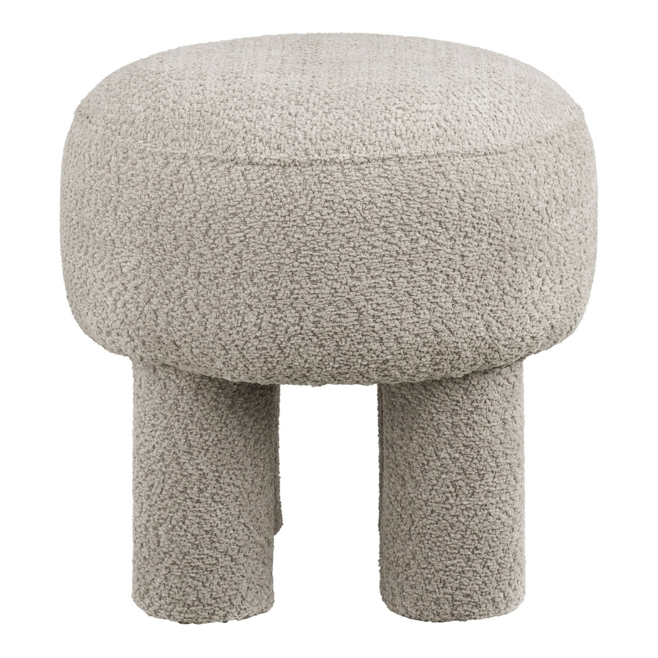 Pouf Canberra in Poliestere Sabbia Scuro — Ø43×43 cm, HN1258