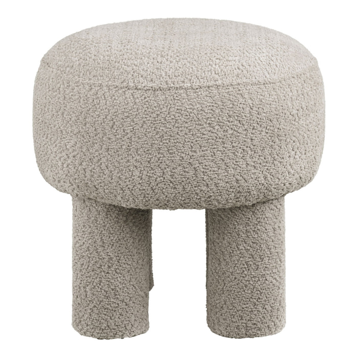 Pouf Canberra in Poliestere Sabbia Scuro — Ø43×43 cm, HN1258