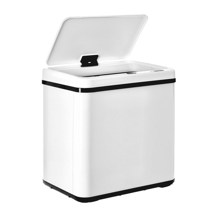 Well home - cubo de basura inteligente sin patas con apertura automática y contacto manual 30l, 35,5x26x60cm color blanco
