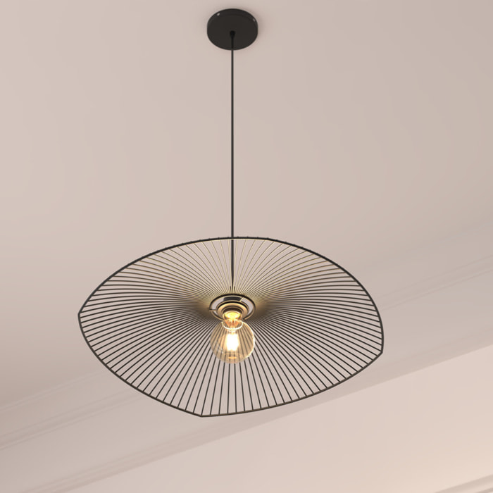 Suspension filaire "Cuzco" métal noir D58cm