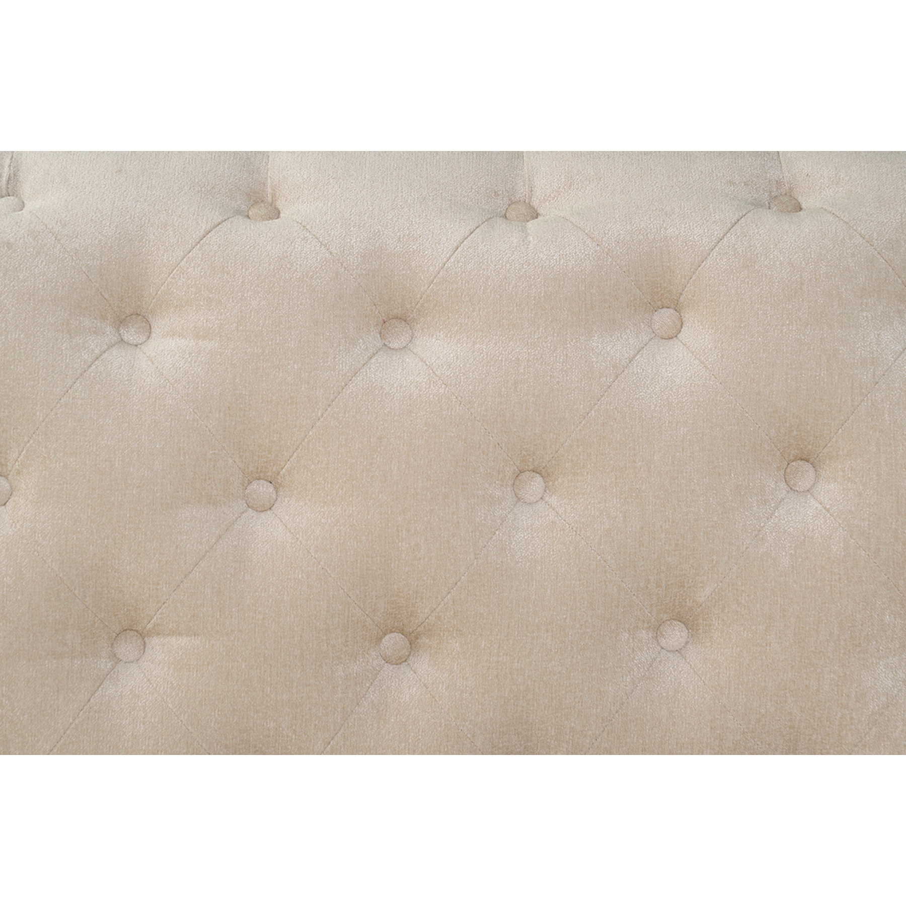 Lit 2 places 160x200 cm en tissu velours beige capitonné RILEY