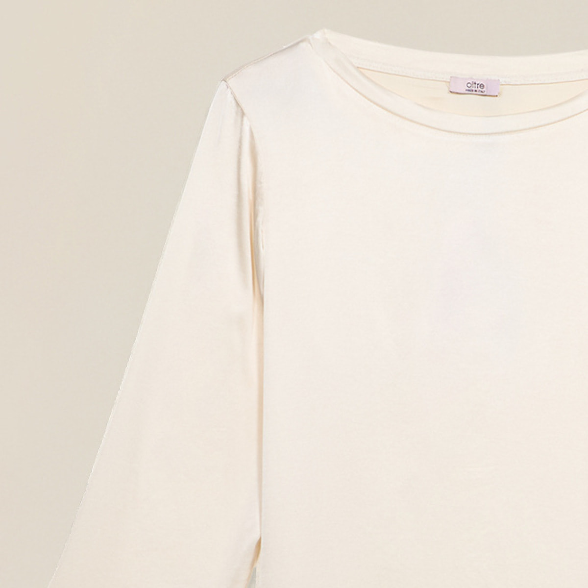 Oltre - Blusa de satén de viscosa elástica - Blanco
