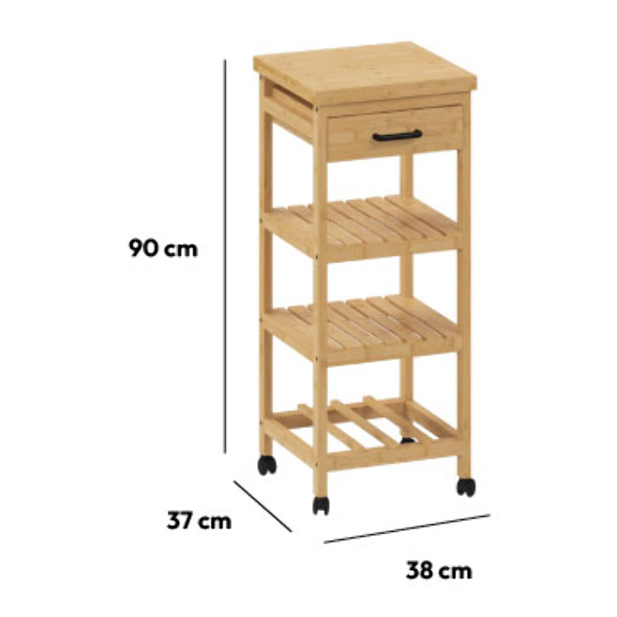 Desserte 3 niveaux moyen modèle Bambou Linha