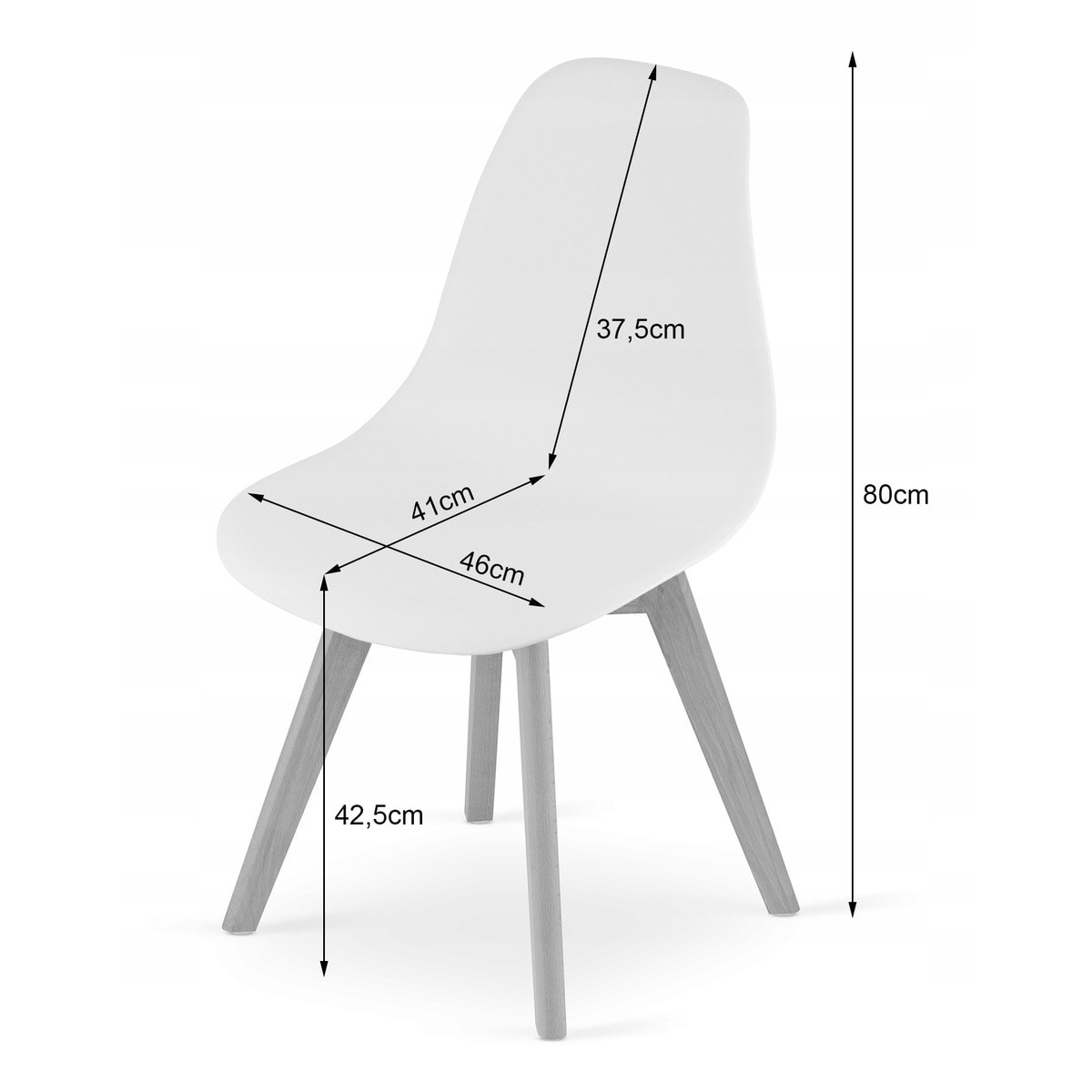 Sedia di design Kito senape con gambe in legno di faggio