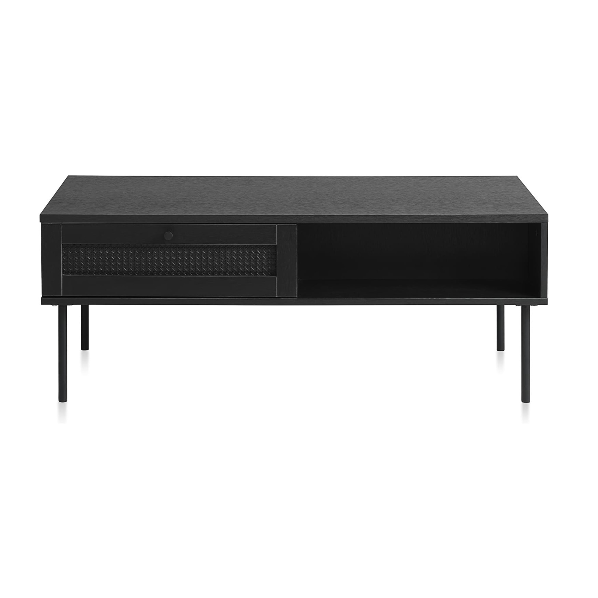 Meuble tv bois et cannage manarola 110x42cm