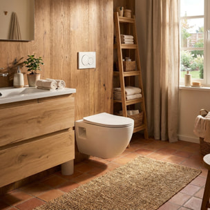 Pack WC bati-support Geberit + WC sans bride Swiss Aqua Technologies + abattant SoftClose + plaque Blanche (ProjectGeb3)