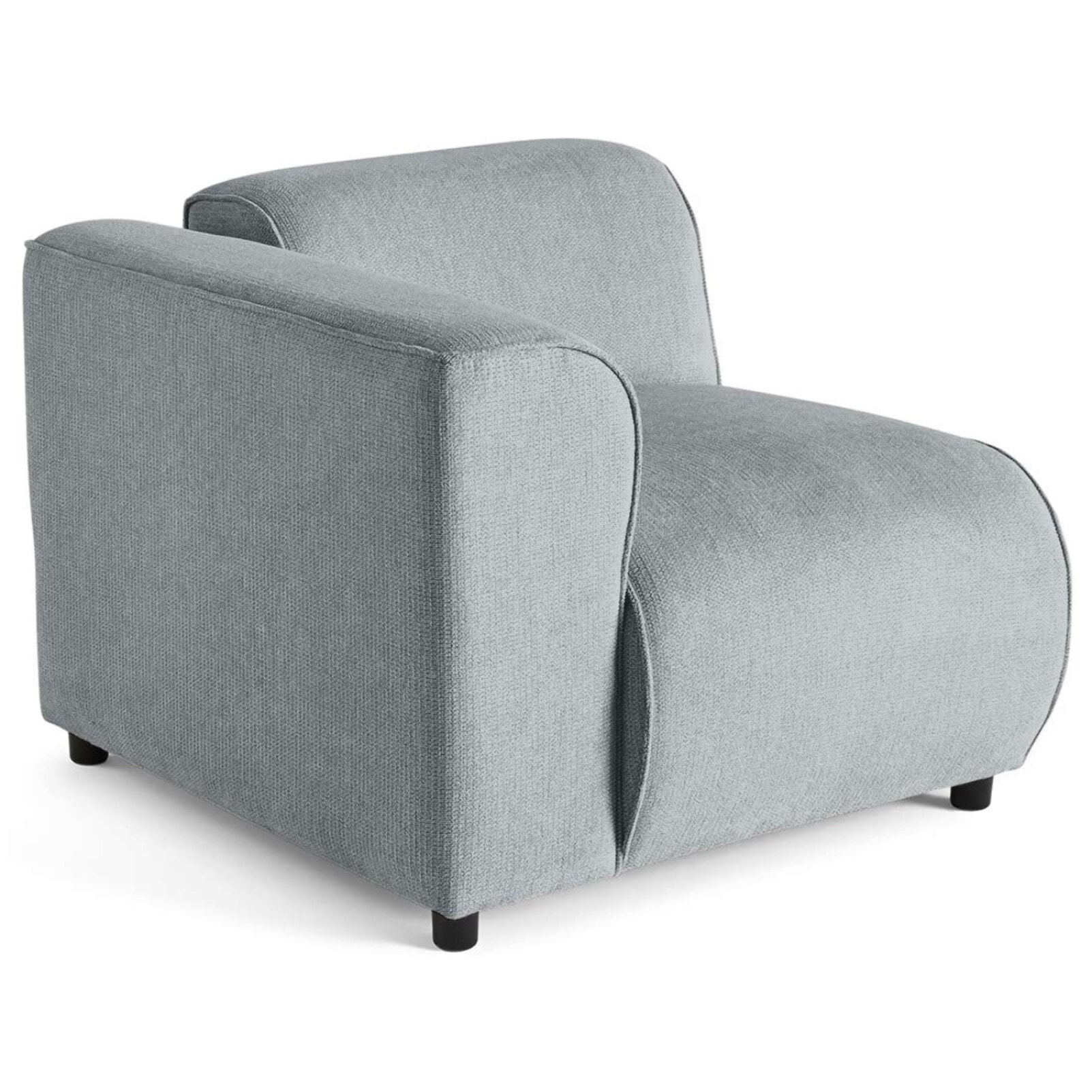 Suaro - Module d'assise d'angle gauche en tissu texturé - Gris