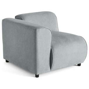 Suaro - Module d'assise d'angle gauche en tissu texturé - Gris