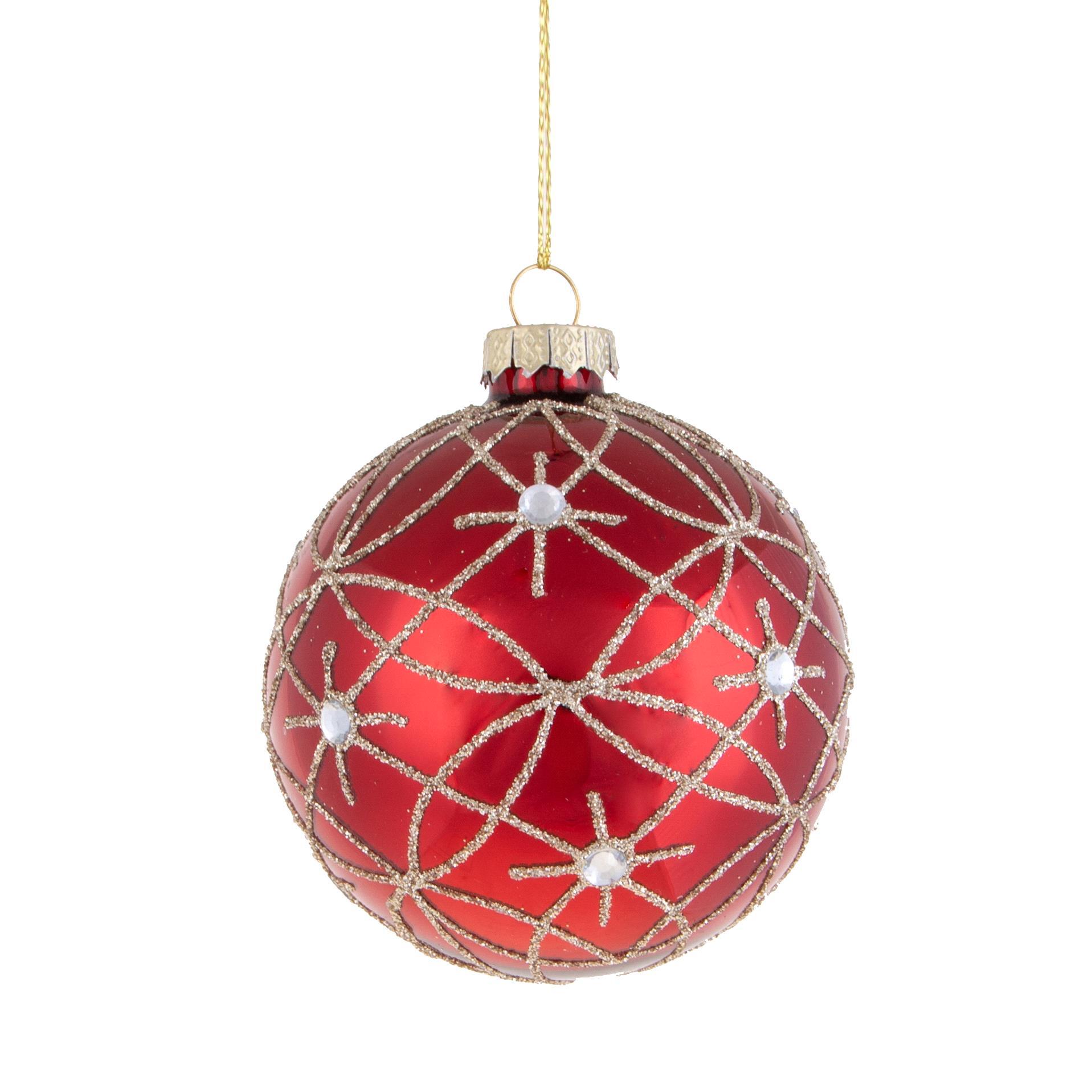 Sfera con decori e diamanti - Pezzi 18 - ROSSO - Bianchi Dino SpA