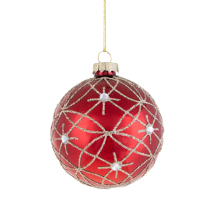 Sfera con decori e diamanti - Pezzi 18 - ROSSO - Bianchi Dino SpA