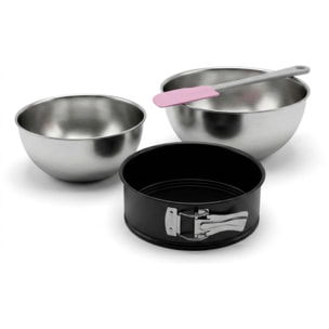 Set pâtisserie avec mini moule à manqué, 2 bols à mixer et 1 spatule Zenker