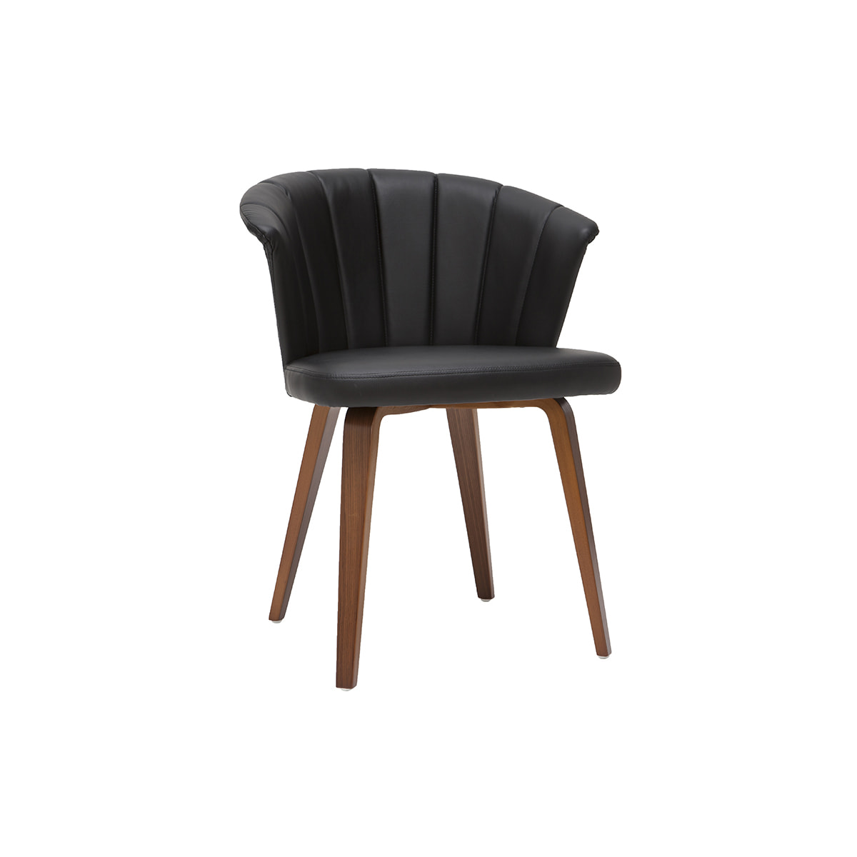 Chaises design noir et bois foncé noyer (lot de 2 ) ALBIN