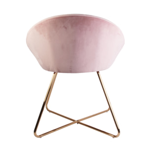 Fauteuil Karl Velours Rose
