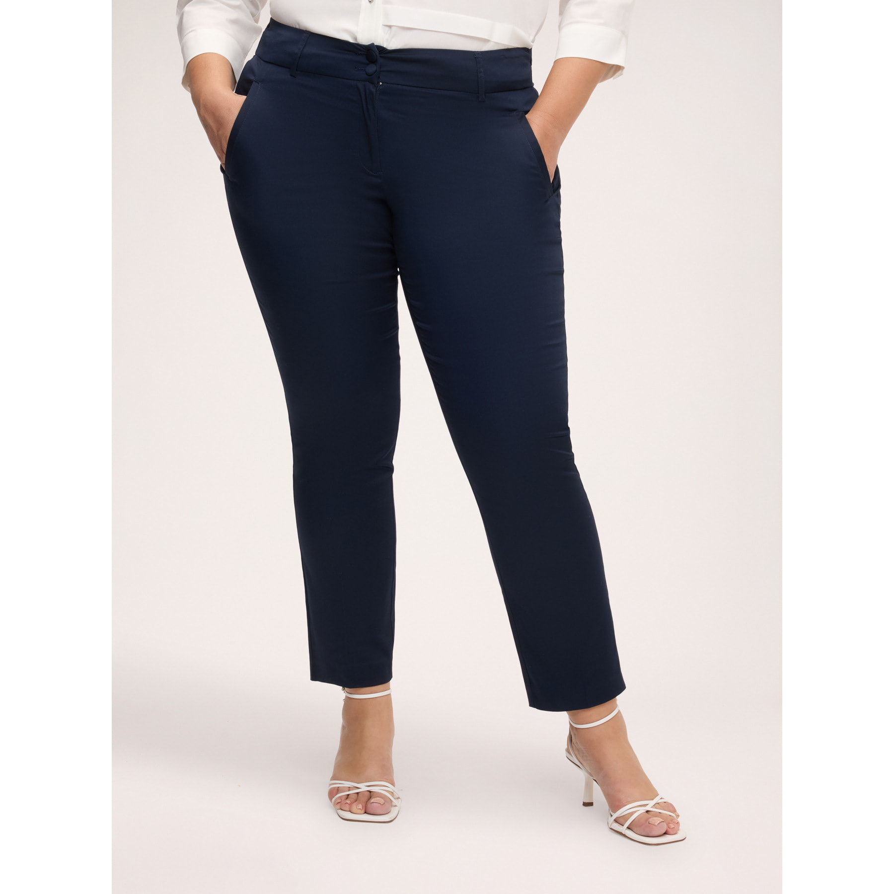 Fiorella Rubino - Pantaloni New York in cotone stretch - Blu