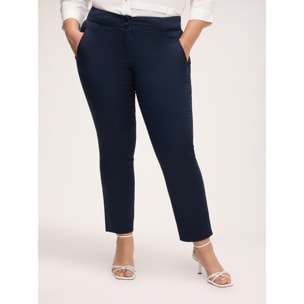 Fiorella Rubino - Pantaloni New York in cotone stretch - Blu
