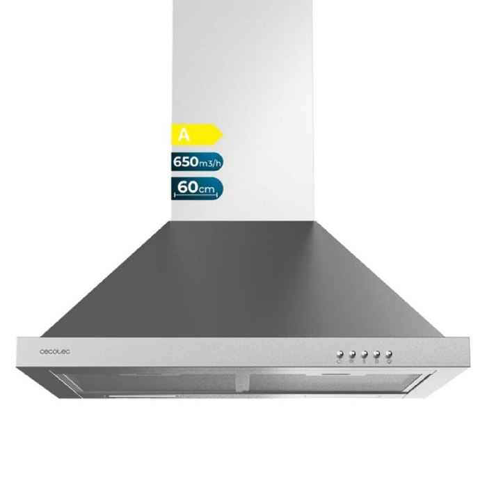 Cecotec Hotte en forme de pyramide Bolero Flux PM 606500 Inox A