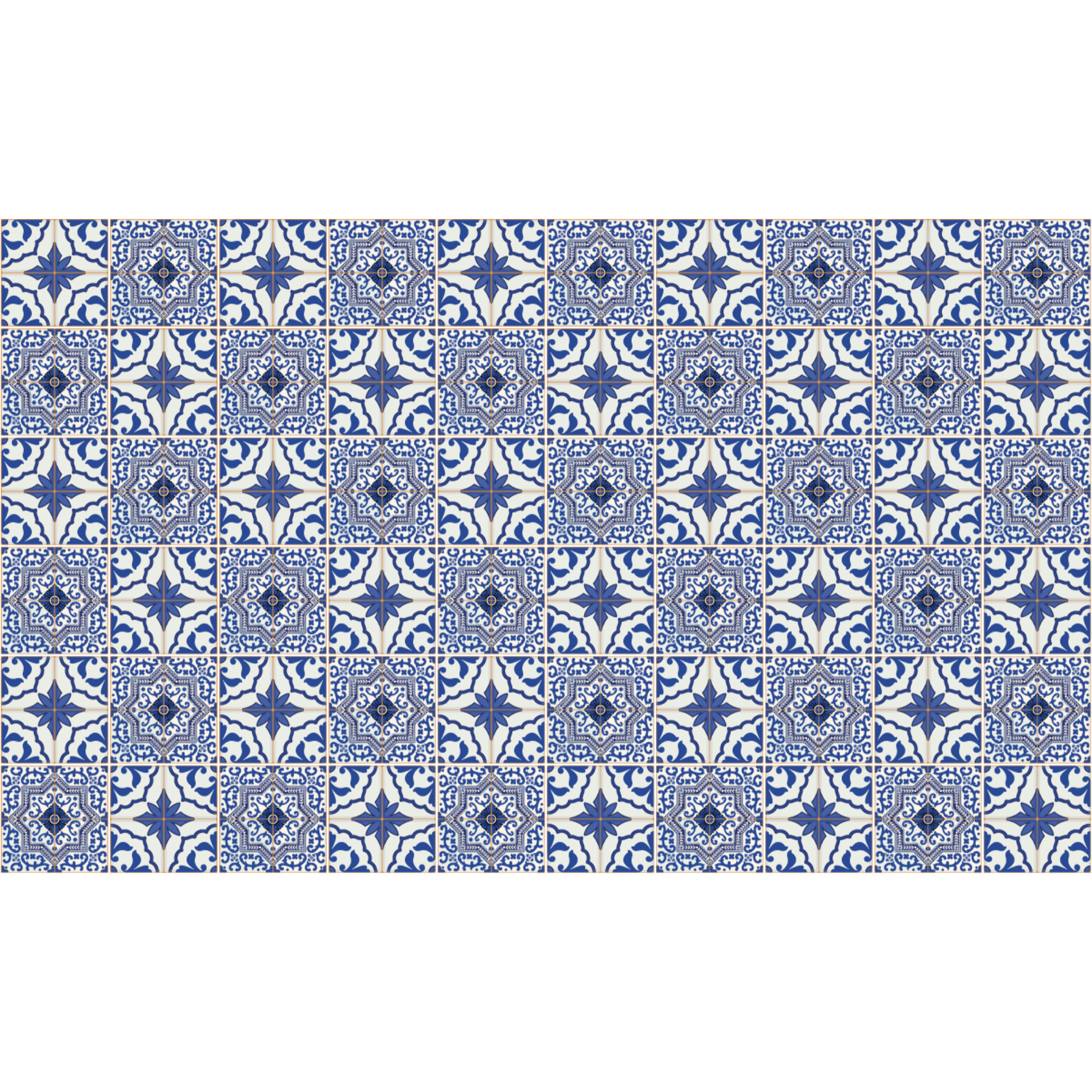 Stickers muraux - Sticker Mural Carrelage adhésif Cuisine Salle de Bain - 60 STICKERS CARRELAGES AZULEJOS FACUNDO