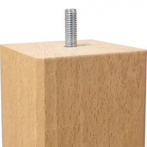 Pieds de lit 15 cm carrés en bois - 4 coloris - lot de 4 - EDDY