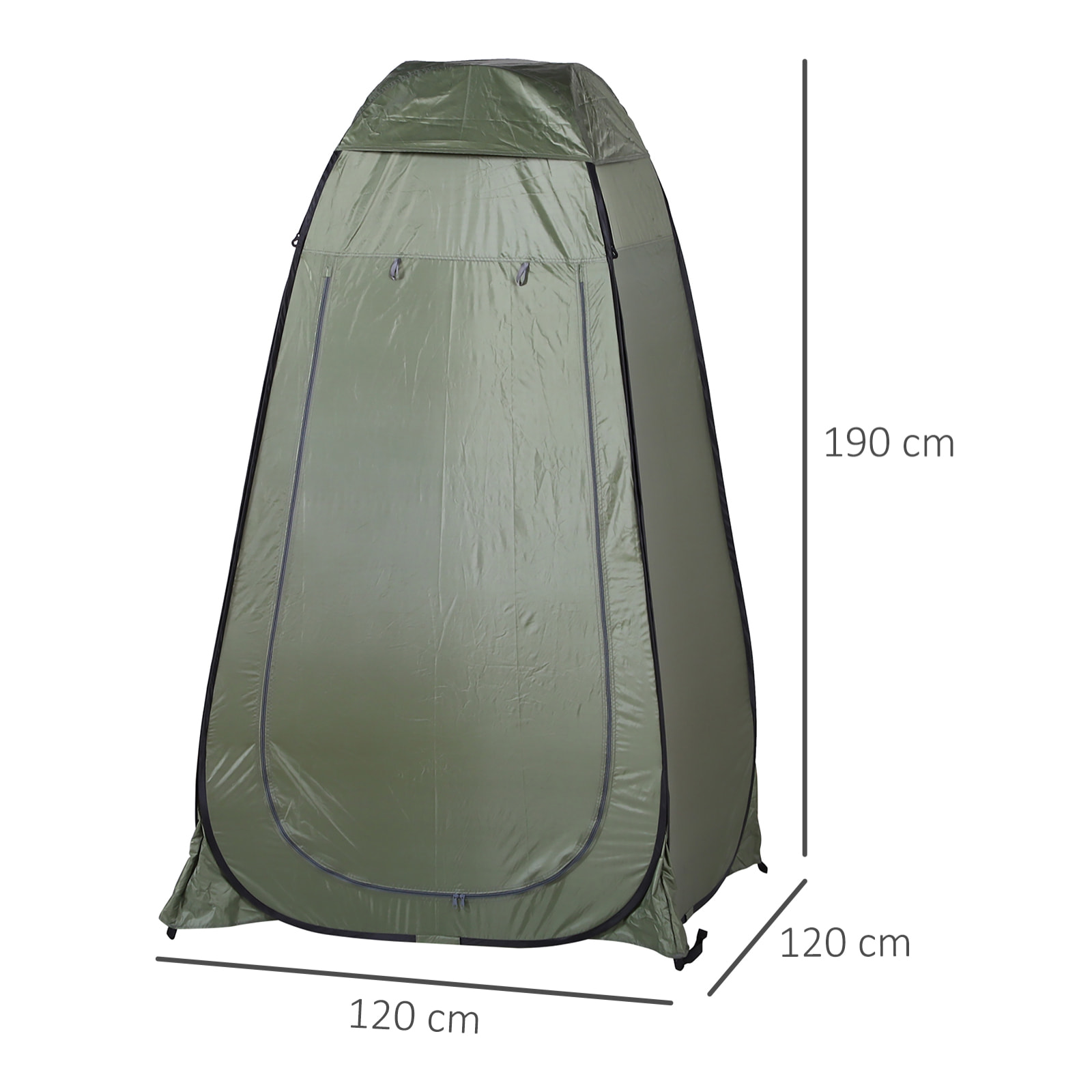 Tienda de Ducha Pop-Up Tienda de Privacidad Portátil Tienda Instantánea con Bolsa de Transporte para Baño Vestuario Cambiador 120x120x190 cm Verde