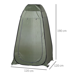 Tienda de Ducha Pop-Up Tienda de Privacidad Portátil Tienda Instantánea con Bolsa de Transporte para Baño Vestuario Cambiador 120x120x190 cm Verde