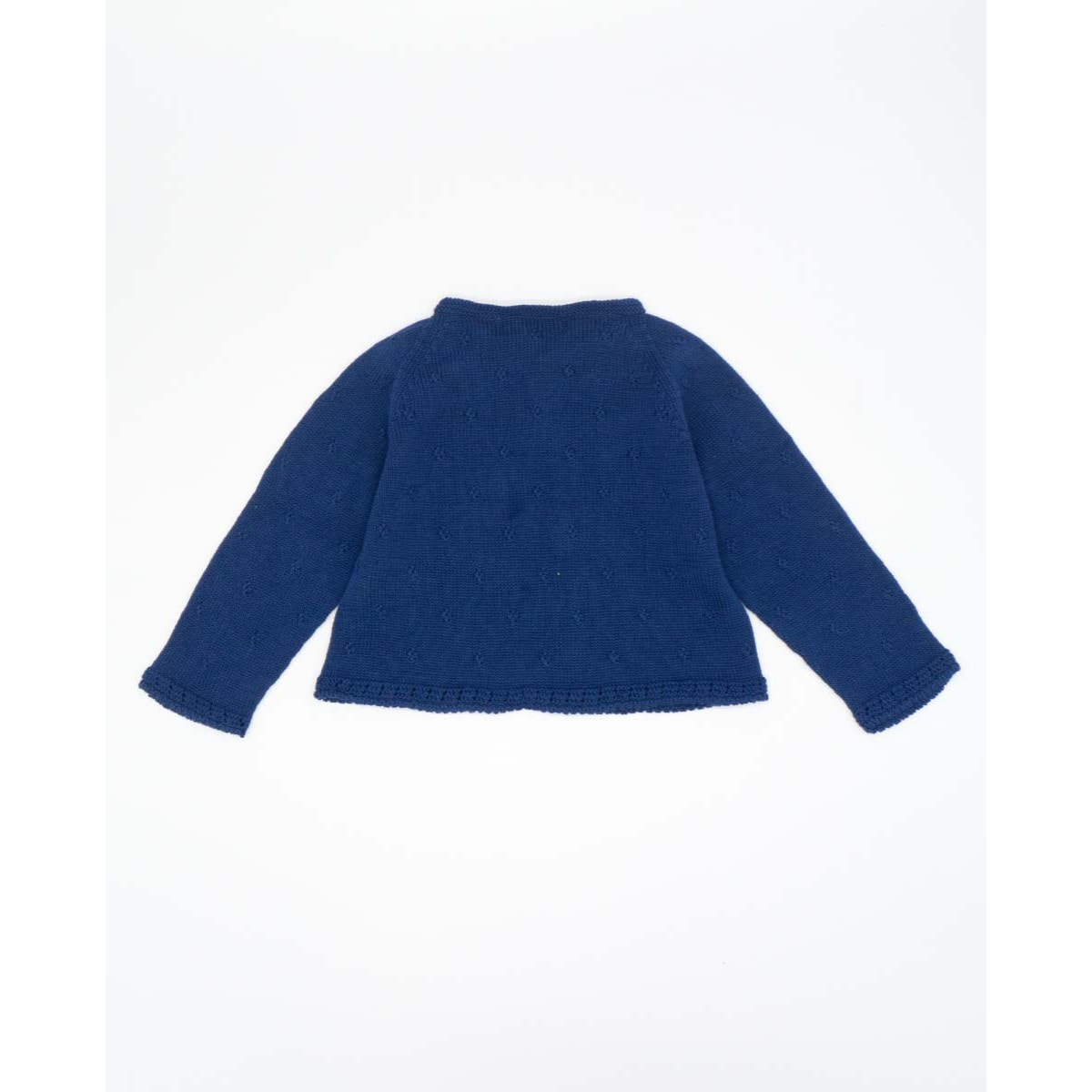 CHAQUETA PUNTO ALGODÓN ORGÁNICO AZUL MARINO