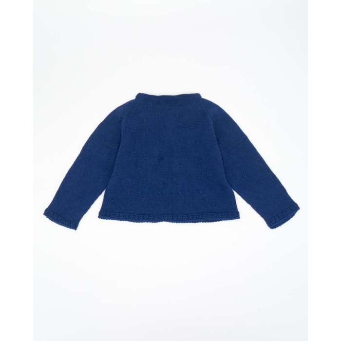 CHAQUETA PUNTO ALGODÓN ORGÁNICO AZUL MARINO