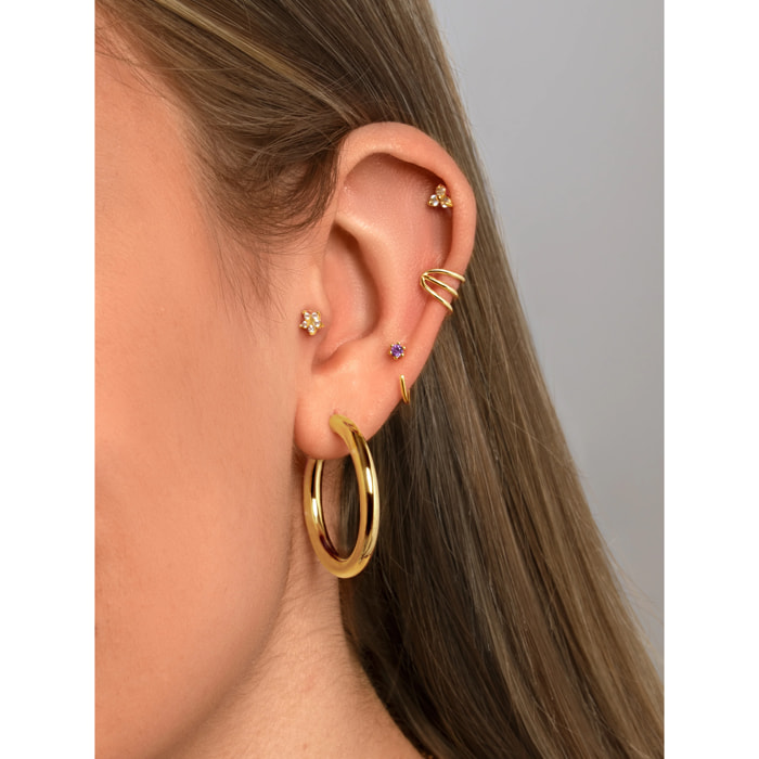 Orecchino Singolo Sophie Lavande Argento Placcato Oro