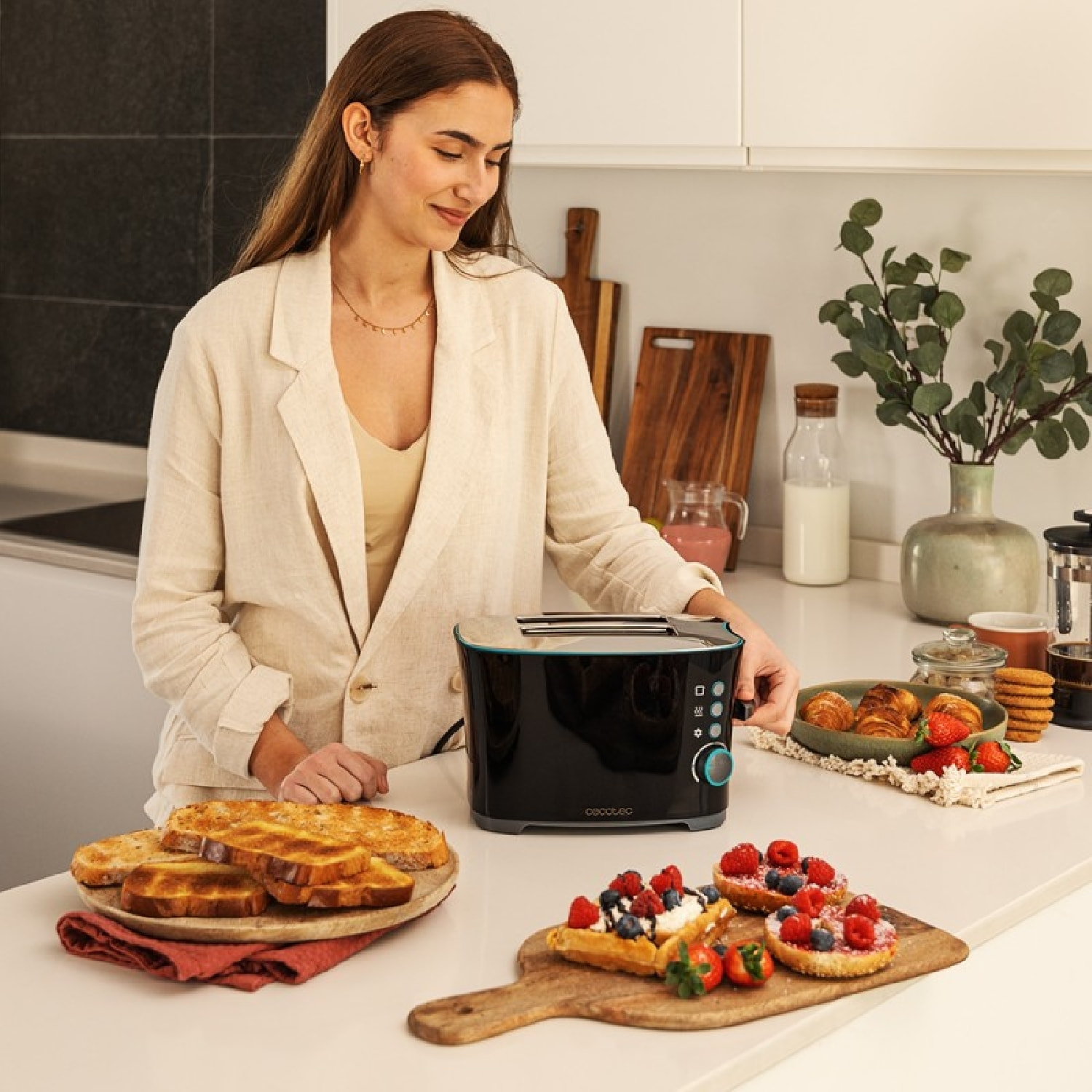 Cecotec Grille-pain vertical Toast&Taste Double B