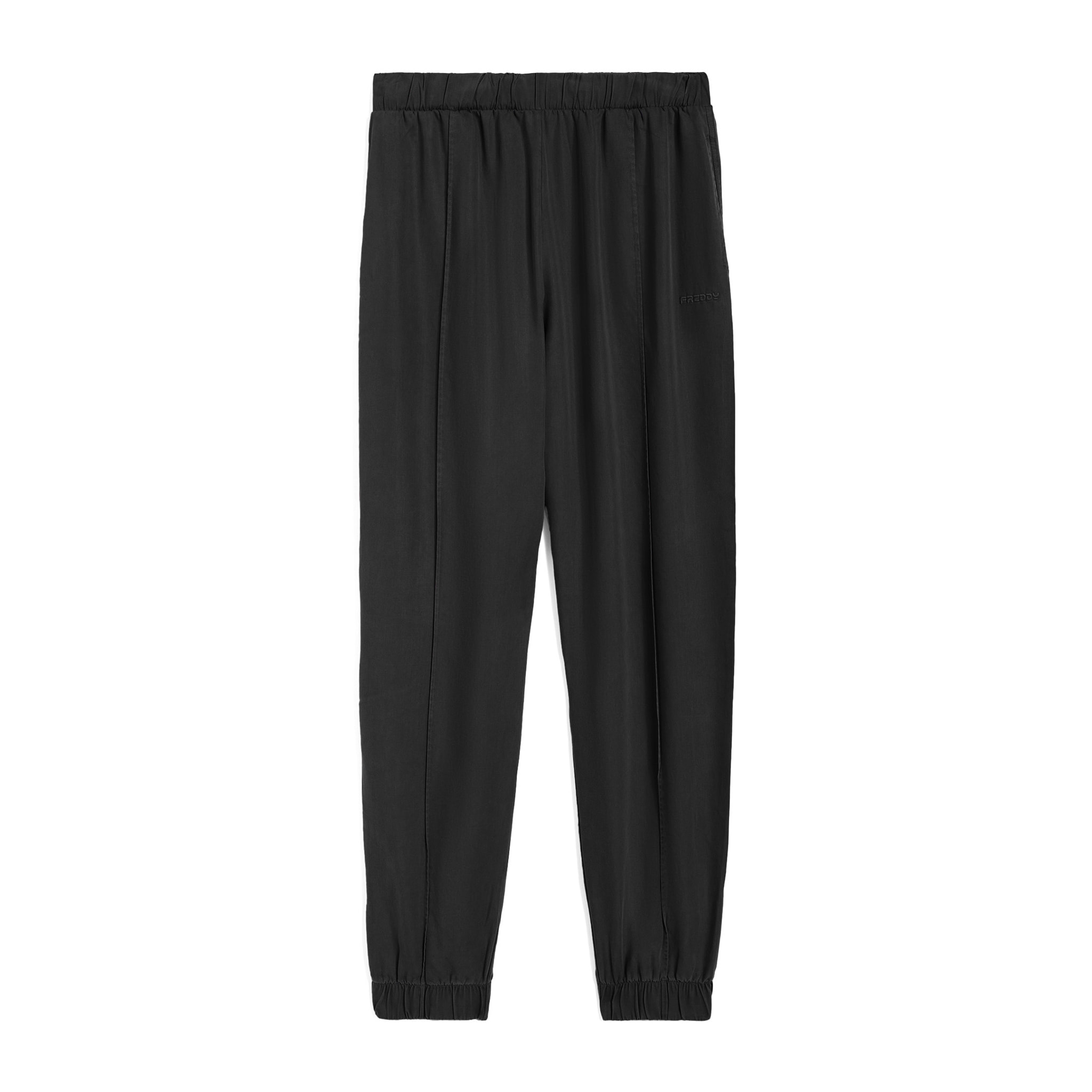 Pantaloni donna in twill lyocell con impuntura centrale