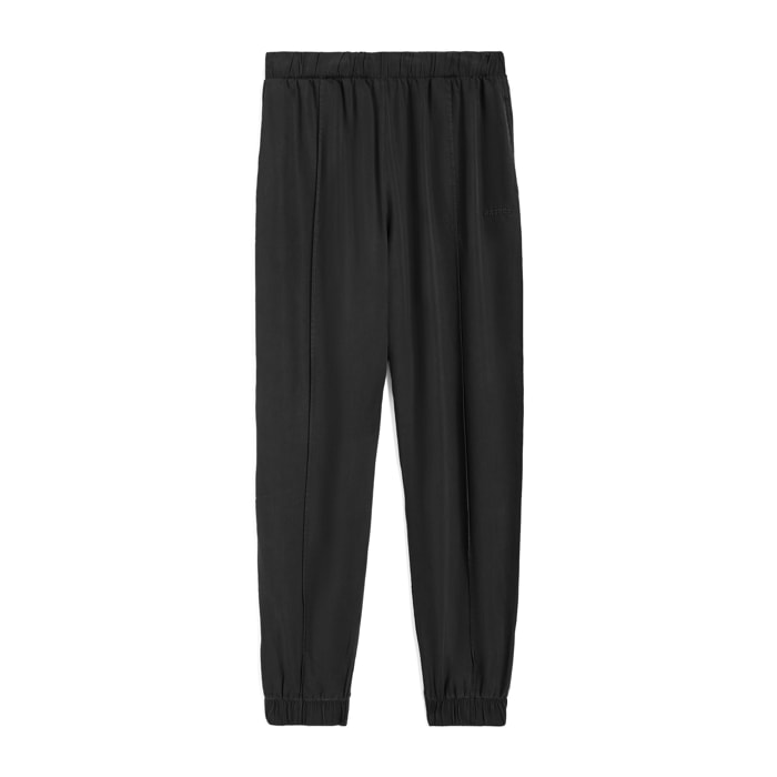 Pantaloni donna in twill lyocell con impuntura centrale