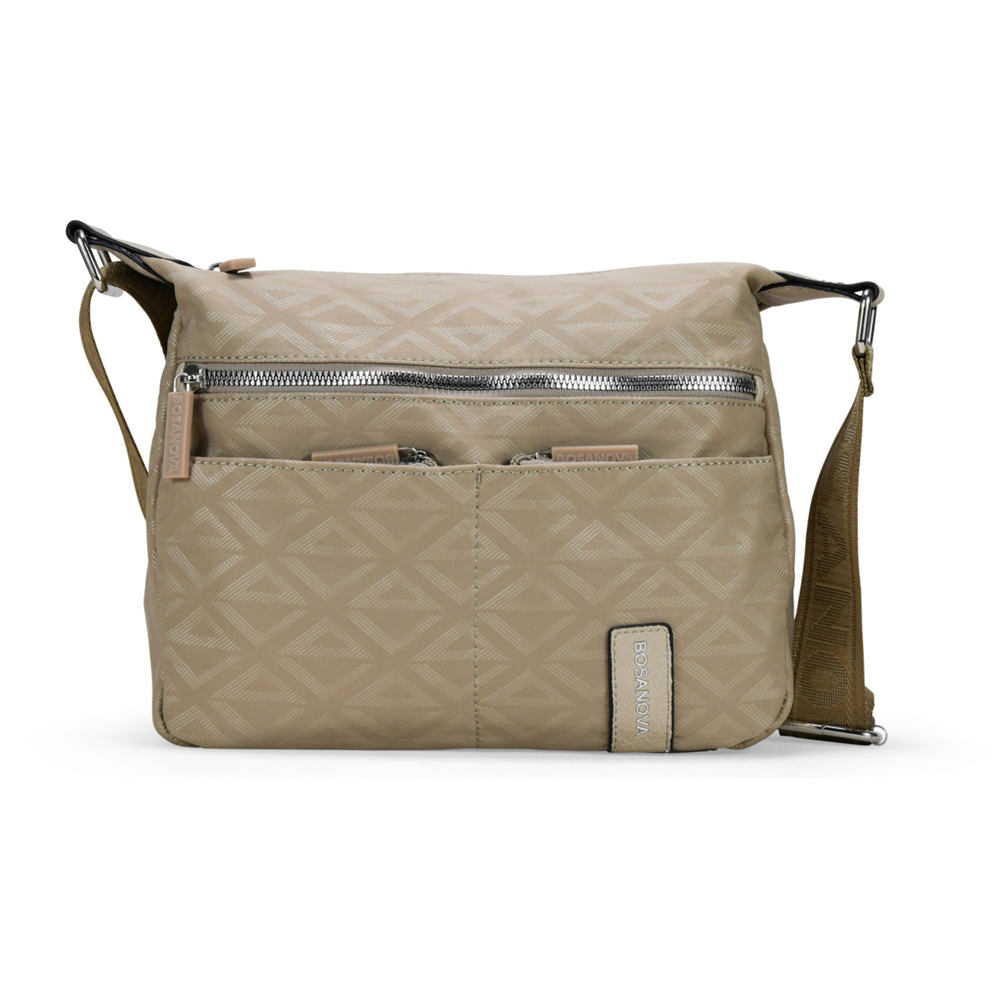 Bolso bandolera tostado en nylon