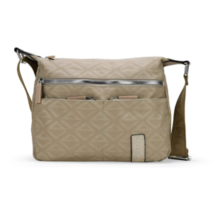 Bolso bandolera tostado en nylon