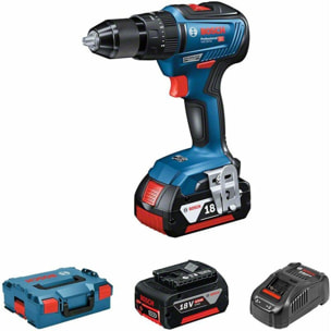 Perceuse visseuse à percussion GSB 18V-55 - BOSCH - avec 2 batteries 18V 4,0Ah - chargeur - L-Boxx - 06019H5300