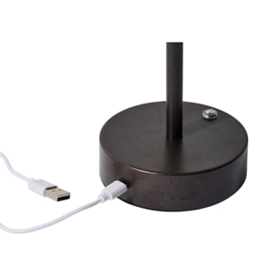 Lampe - HOME DECO FACTORY - Tactile - Rechargeable - Marron