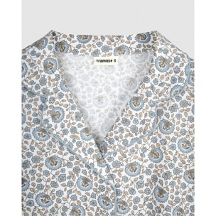 Pijama largo camisero algodón etri índigo