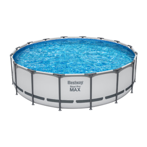 Bestway Piscine hors sol tubulaire ronde Bestway Steel Pro Max 488 x 122 cm gris clair