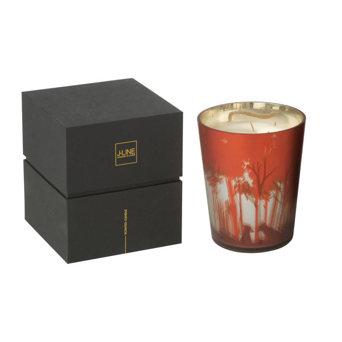 J-Line bougie parfumée Noa Forêt - rouge/or - medium - 68H