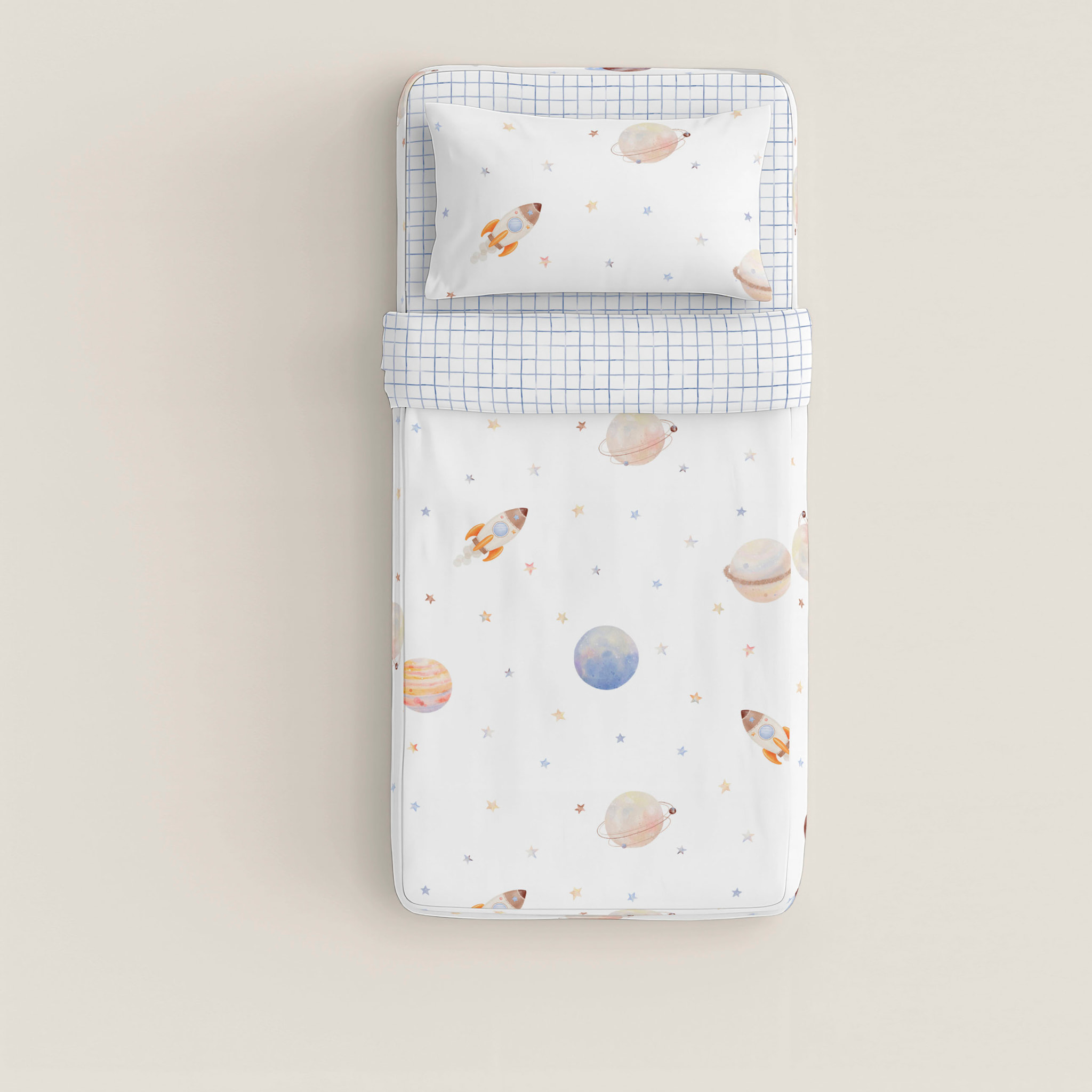 Cool Kids - Saco Nórdico Estampado - Infantil - Con cremallera - Incluye 1 Funda de Almohada - 100% Algodón - Astro