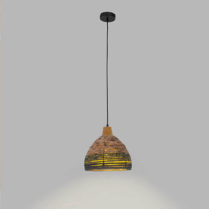 FORLIGHT Korg lampara colgante con pantalla de cuerda natural para bombilla E27