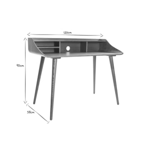 Bureau avec rangements vintage bois clair L120 cm NORDECO