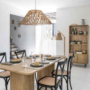 Lampadaire arc "Palm" - bambou H158 cm