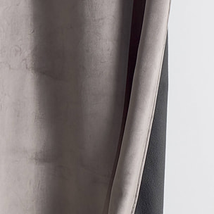 Rideau isolant et occultant en velours doublé polaire - Taupe