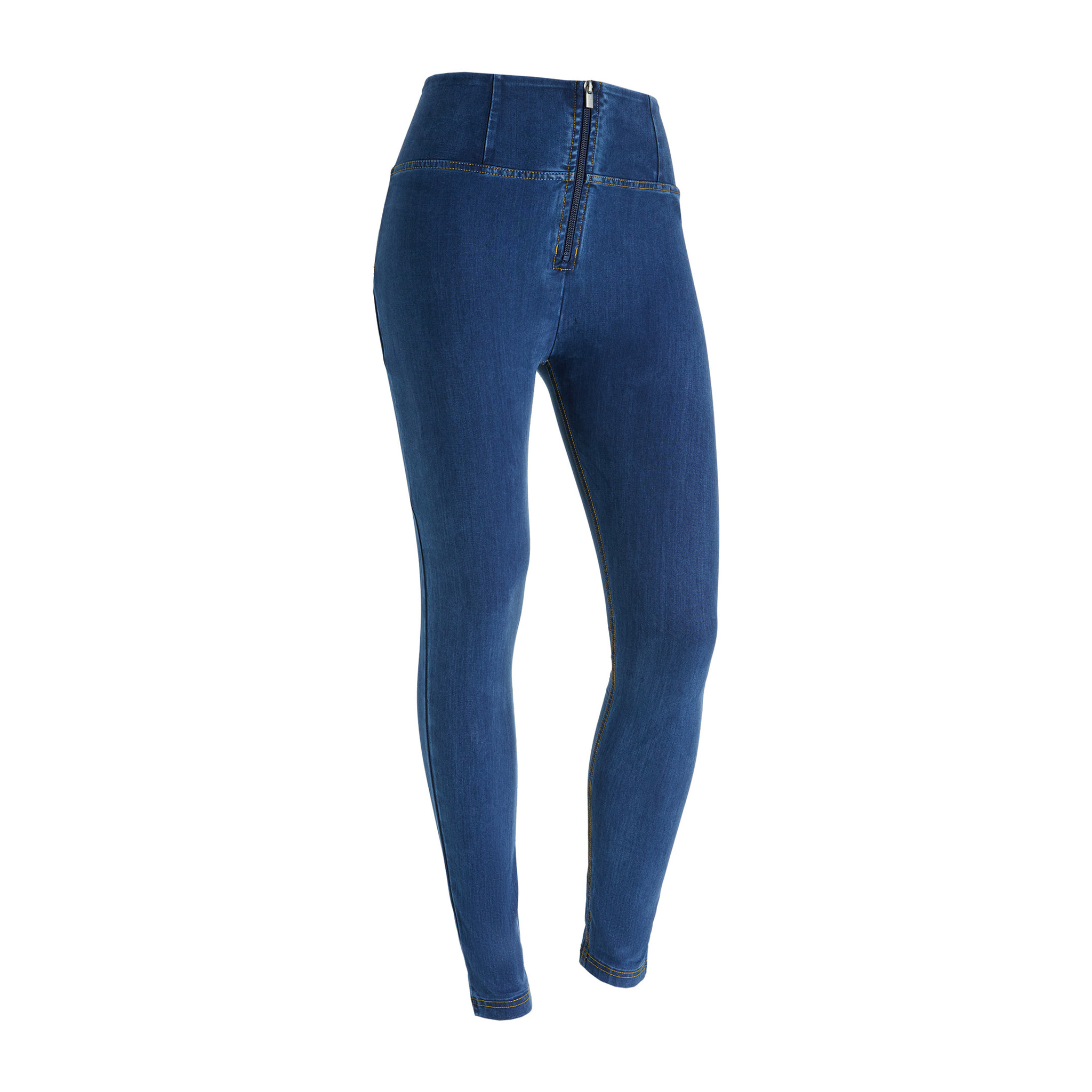 Push up WR.UP® vita alta in fibra ecologica denim scuro